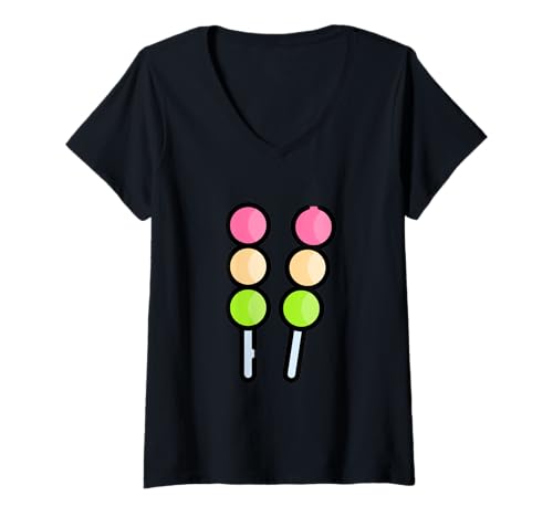 Damen Wirklich wie Mochi Sweet New Year Dessert T-Shirt mit V-Ausschnitt Damen Wirklich wie Mochi Sweet New Year Dessert T-Shirt mit V-Ausschnitt von Clever Witty Mochi Designs