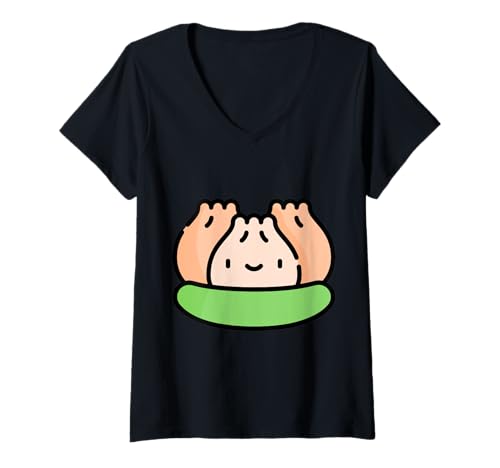 Damen Wirklich wie Modak Sweet Dumpling Lord Ganesh T-Shirt mit V-Ausschnitt von Clever Witty Modak Designs
