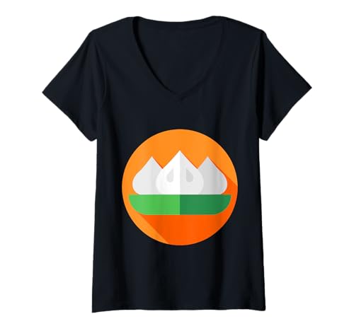 Damen Wirklich wie Modak Sweet Dumpling Lord Ganesh T-Shirt mit V-Ausschnitt von Clever Witty Modak Designs