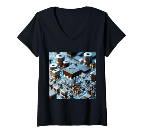 Damen Mosfet Metalloxid-Halbleiter-Feldeffekttransistor T-Shirt mit V-Ausschnitt Damen Mosfet Metalloxid-Halbleiter-Feldeffekttransistor T-Shirt mit V-Ausschnitt von Clever Witty Mosfet Designs
