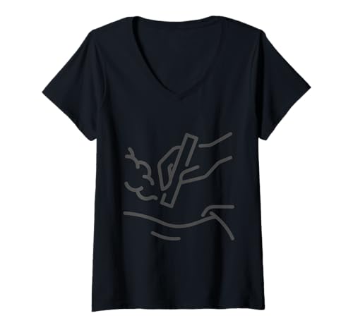 Damen Wirklich wie Moxibustions-Akupunktur T-Shirt mit V-Ausschnitt von Clever Witty Moxibustion Designs