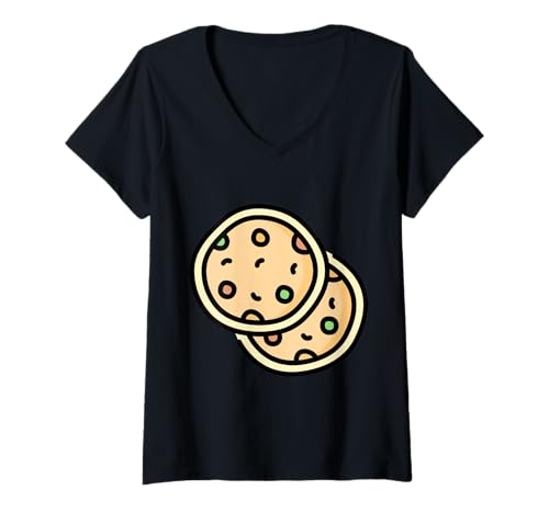 Damen Naan Fladenbrot T-Shirt mit V-Ausschnitt Damen Naan Fladenbrot T-Shirt mit V-Ausschnitt von Clever Witty Naan Designs