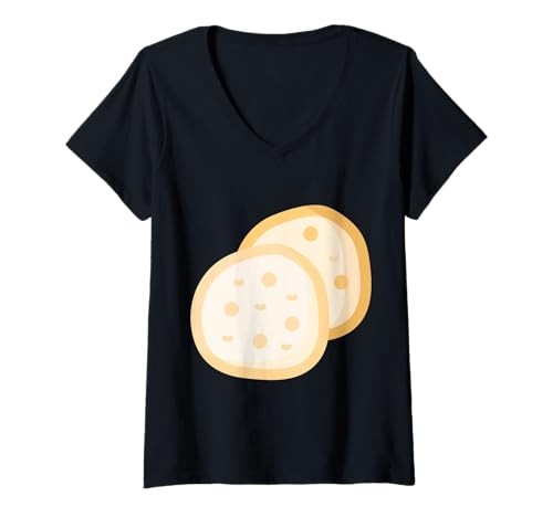 Damen Naan Fladenbrot T-Shirt mit V-Ausschnitt Damen Naan Fladenbrot T-Shirt mit V-Ausschnitt von Clever Witty Naan Designs