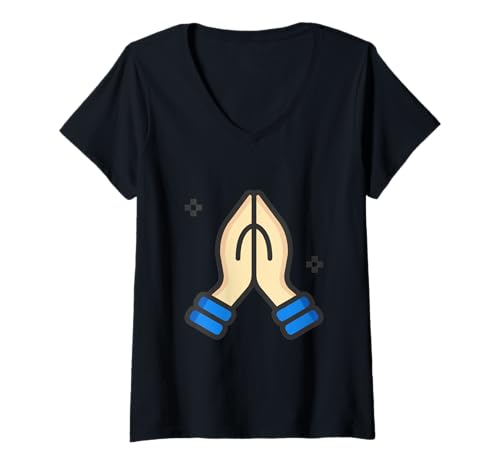 Damen Namaskar Grußgeste des Respekts Namaste Hindu-Yogic T-Shirt mit V-Ausschnitt Damen Namaskar Grußgeste des Respekts Namaste Hindu-Yogic T-Shirt mit V-Ausschnitt von Clever Witty Namaskar Designs