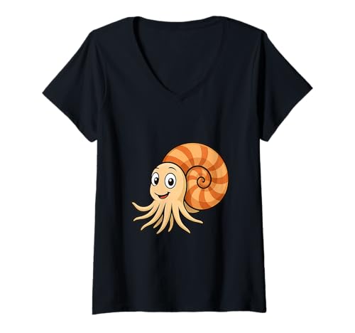 Damen Nautilus Unterwasser-Kopffüßer Spaß T-Shirt mit V-Ausschnitt Damen Nautilus Unterwasser-Kopffüßer Spaß T-Shirt mit V-Ausschnitt von Clever Witty Nautilus Designs