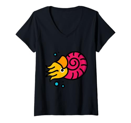 Damen Nautilus Unterwasser-Kopffüßer Spaß T-Shirt mit V-Ausschnitt Damen Nautilus Unterwasser-Kopffüßer Spaß T-Shirt mit V-Ausschnitt von Clever Witty Nautilus Designs