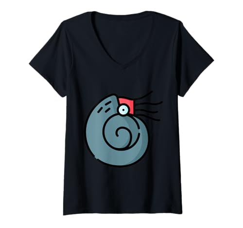 Damen Nautilus Unterwasser-Kopffüßer Spaß T-Shirt mit V-Ausschnitt Damen Nautilus Unterwasser-Kopffüßer Spaß T-Shirt mit V-Ausschnitt von Clever Witty Nautilus Designs