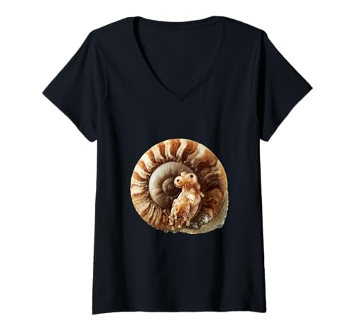 Damen Nautilus Unterwasser-Kopffüßer Spaß T-Shirt mit V-Ausschnitt Damen Nautilus Unterwasser-Kopffüßer Spaß T-Shirt mit V-Ausschnitt von Clever Witty Nautilus Designs