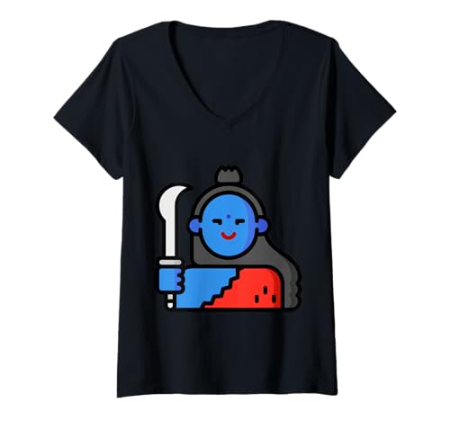 Damen Durga Puja Diwali Festival Glückliche Navratri-Göttin T-Shirt mit V-Ausschnitt Damen Durga Puja Diwali Festival Glückliche Navratri-Göttin T-Shirt mit V-Ausschnitt von Clever Witty Navratri Designs