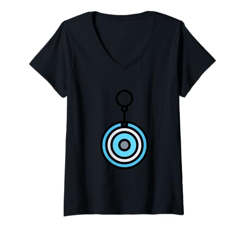 Damen Evil Eye Nazar Amulett Schutz Glück T-Shirt mit V-Ausschnitt von Clever Witty Nazar Designs