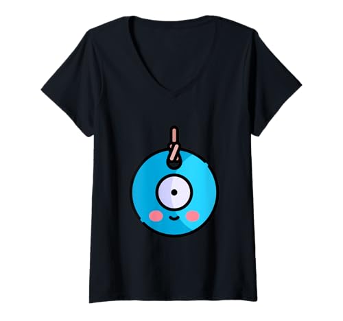 Damen Evil Eye Nazar Amulett Schutz Glück T-Shirt mit V-Ausschnitt von Clever Witty Nazar Designs