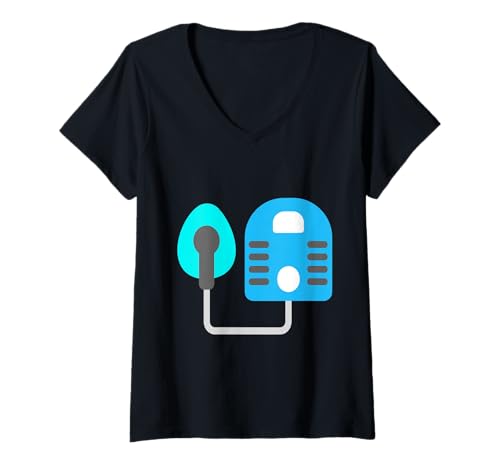 Damen Vernebler Atemtherapeuten-Therapie T-Shirt mit V-Ausschnitt Damen Vernebler Atemtherapeuten-Therapie T-Shirt mit V-Ausschnitt von Clever Witty Nebulizer Designs