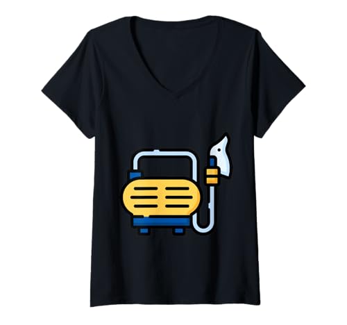 Damen Vernebler Atemtherapeuten-Therapie T-Shirt mit V-Ausschnitt Damen Vernebler Atemtherapeuten-Therapie T-Shirt mit V-Ausschnitt von Clever Witty Nebulizer Designs