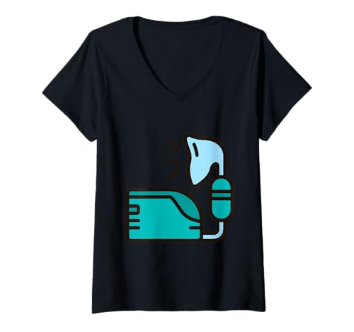 Damen Vernebler Atemtherapeuten-Therapie T-Shirt mit V-Ausschnitt Damen Vernebler Atemtherapeuten-Therapie T-Shirt mit V-Ausschnitt von Clever Witty Nebulizer Designs