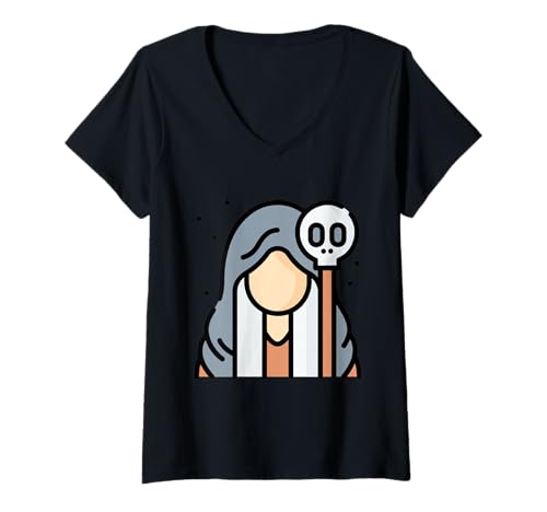 Damen Necromancy Necromancer Ich finde Freunde T-Shirt mit V-Ausschnitt Damen Necromancy Necromancer Ich finde Freunde T-Shirt mit V-Ausschnitt von Clever Witty Necromancer Designs