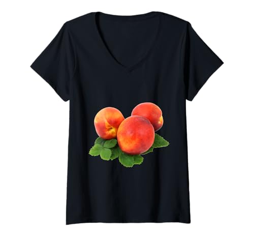 Damen Really Love Nectarines - Nektarine Pfirsichfrucht T-Shirt mit V-Ausschnitt Damen Really Love Nectarines - Nektarine Pfirsichfrucht T-Shirt mit V-Ausschnitt von Clever Witty Nectarine Designs