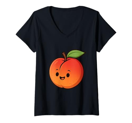 Damen Really Love Nectarines - Nektarine Pfirsichfrucht T-Shirt mit V-Ausschnitt Damen Really Love Nectarines - Nektarine Pfirsichfrucht T-Shirt mit V-Ausschnitt von Clever Witty Nectarine Designs