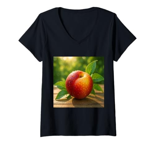 Damen Really Love Nectarines - Nektarine Pfirsichfrucht T-Shirt mit V-Ausschnitt Damen Really Love Nectarines - Nektarine Pfirsichfrucht T-Shirt mit V-Ausschnitt von Clever Witty Nectarine Designs