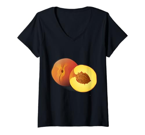 Damen Really Love Nectarines - Nektarine Pfirsichfrucht T-Shirt mit V-Ausschnitt Damen Really Love Nectarines - Nektarine Pfirsichfrucht T-Shirt mit V-Ausschnitt von Clever Witty Nectarine Designs