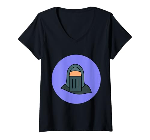 Damen Starke Muslimah Niqab Muslimische Frau Islamisch T-Shirt mit V-Ausschnitt Damen Starke Muslimah Niqab Muslimische Frau Islamisch T-Shirt mit V-Ausschnitt von Clever Witty Niqab Designs