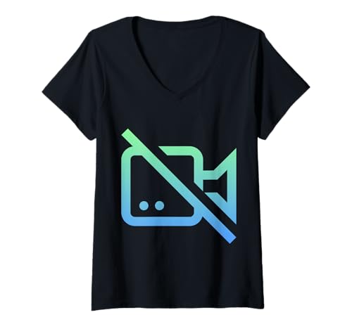 Damen Kein Film - Kein Video - Keine Bilder - Kein Foto T-Shirt mit V-Ausschnitt von Clever Witty Noise Protection Designs