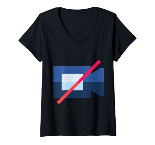 Damen Kein Film - Kein Video - Keine Bilder - Kein Foto T-Shirt mit V-Ausschnitt von Clever Witty Noise Protection Designs