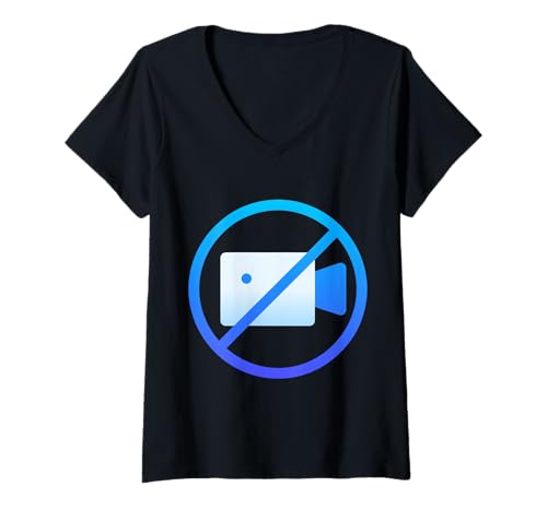 Damen Kein Film - Kein Video - Keine Bilder - Kein Foto T-Shirt mit V-Ausschnitt von Clever Witty Noise Protection Designs