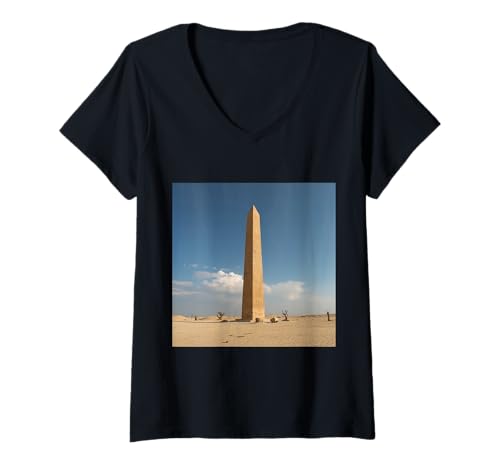 Damen Wirklich wie Obelisken – Obelisk-Denkmal T-Shirt mit V-Ausschnitt von Clever Witty Obelisk Designs