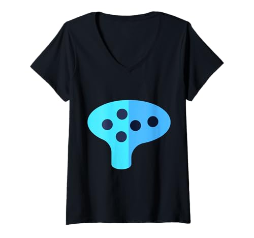 Damen Really Like Ocarina Musical Potato Flöte T-Shirt mit V-Ausschnitt Damen Really Like Ocarina Musical Potato Flöte T-Shirt mit V-Ausschnitt von Clever Witty Ocarina Designs