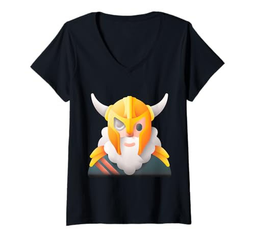 Damen Odin nordische Mythologie Gott Valkyrie Valhalla Wikinger T-Shirt mit V-Ausschnitt Damen Odin nordische Mythologie Gott Valkyrie Valhalla Wikinger T-Shirt mit V-Ausschnitt von Clever Witty Odin Designs