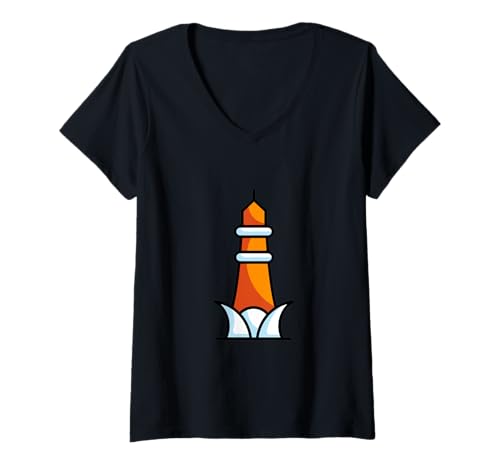 Damen Minar Pakistan Minar und Lahore Punjab T-Shirt mit V-Ausschnitt Damen Minar Pakistan Minar und Lahore Punjab T-Shirt mit V-Ausschnitt von Clever Witty Pakistan Designs