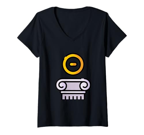 Damen Theta - Achtter Buchstabe des griechischen Alphabets T-Shirt mit V-Ausschnitt Damen Theta - Achtter Buchstabe des griechischen Alphabets T-Shirt mit V-Ausschnitt von Clever Witty Theta Designs