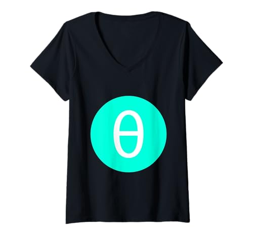 Damen Theta - Achtter Buchstabe des griechischen Alphabets T-Shirt mit V-Ausschnitt Damen Theta - Achtter Buchstabe des griechischen Alphabets T-Shirt mit V-Ausschnitt von Clever Witty Theta Designs
