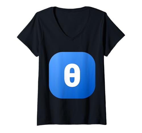 Damen Theta - Achtter Buchstabe des griechischen Alphabets T-Shirt mit V-Ausschnitt Damen Theta - Achtter Buchstabe des griechischen Alphabets T-Shirt mit V-Ausschnitt von Clever Witty Theta Designs
