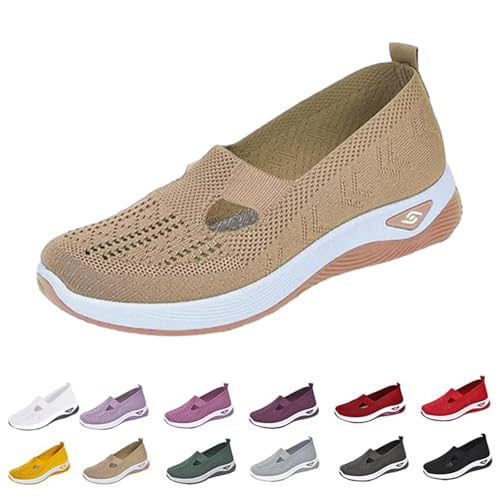 Clgorm Annelie Sommerschuhe Damen, Rutschfeste, Bequeme Und Leichte Orthopädische Mesh-Sneaker Mit Breiter Zehenpartie Mehr Balance (Beige, Erwachsene, Damen, 42, Numerisch, EU Schuhgrößensystem, M) Clgorm Annelie Sommerschuhe Damen, Rutschfeste, Bequeme Und Leichte Orthopädische Mesh-Sneaker Mit Breiter Zehenpartie Mehr Balance (Beige, Erwachsene, Damen, 42, Numerisch, EU Schuhgrößensystem, M) von Clgorm