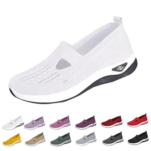 Clgorm Annelie Sommerschuhe Damen, Rutschfeste, Bequeme Und Leichte Orthopädische Mesh-Sneaker Mit Breiter Zehenpartie Mehr Balance (White, Erwachsene, Damen, 40, Numerisch, EU Schuhgrößensystem, M) Clgorm Annelie Sommerschuhe Damen, Rutschfeste, Bequeme Und Leichte Orthopädische Mesh-Sneaker Mit Breiter Zehenpartie Mehr Balance (White, Erwachsene, Damen, 40, Numerisch, EU Schuhgrößensystem, M) von Clgorm