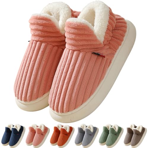 Clgorm Dinorara Hausschuhe, PlüSch Wolkenpantoffeln Warme Sohlen Flauschige Kuschelhausschuhe Flauschig Damen (Rosa, Erwachsene, Damen, 36, Numerisch (von/bis), EU Schuhgrößensystem, 37, M) von Clgorm