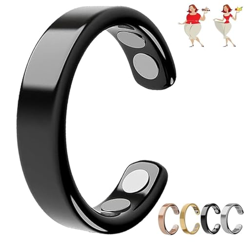 Clgorm Sömni Ring Damen Wechseljahre Original, 1/2PCS Natürliche Verstellbare Magnetfeldtherapieringe (Schwarz*1) von Clgorm