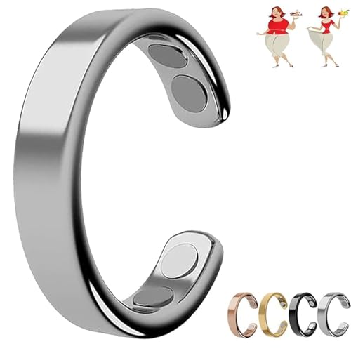 Clgorm Sömni Ring Damen Wechseljahre Original, 1/2PCS Natürliche Verstellbare Magnetfeldtherapieringe (Silber*1) von Clgorm