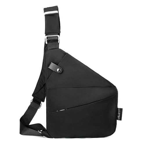 Simplify Living Anti-Diebstahl-Umhängetasche, Rfid für Damen und Herren, Diebstahlschutz, schmale Schlinge, mehrere Taschen, Brusttasche mit verstellbarem Riemen, Schwarz , medium von Clgorm