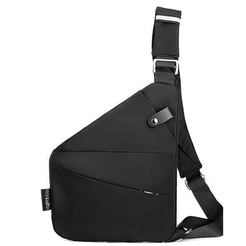 Simplify Living Anti-Diebstahl-Umhängetasche, Rfid für Damen und Herren, Diebstahlschutz, schmale Schlinge, mehrere Taschen, Brusttasche mit verstellbarem Riemen, Schwarz , medium von Clgorm
