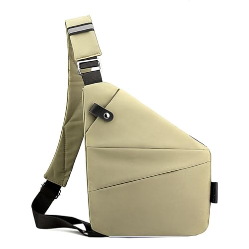 Simplify Living Anti-Diebstahl-Umhängetasche, Rfid für Damen und Herren, Diebstahlschutz, schmale Schlinge, mehrere Taschen, Brusttasche mit verstellbarem Riemen, beige, medium von Clgorm