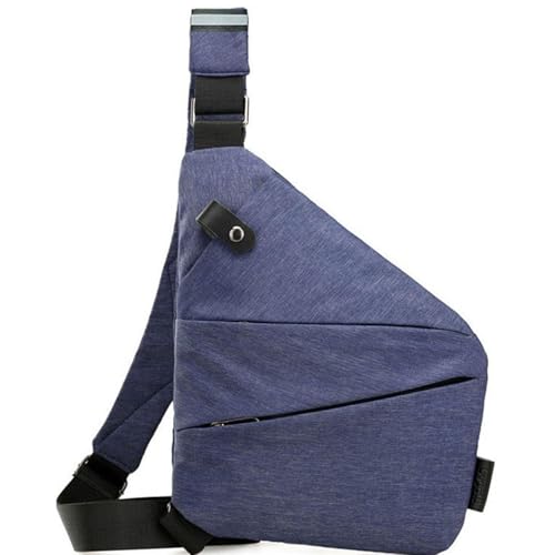 Simplify Living Anti-Diebstahl-Umhängetasche, Rfid für Damen und Herren, Diebstahlschutz, schmale Schlinge, mehrere Taschen, Brusttasche mit verstellbarem Riemen, blau, medium von Clgorm