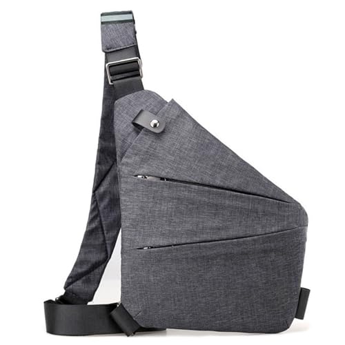 Simplify Living Anti-Diebstahl-Umhängetasche, Rfid für Damen und Herren, Diebstahlschutz, schmale Schlinge, mehrere Taschen, Brusttasche mit verstellbarem Riemen, grau, medium von Clgorm