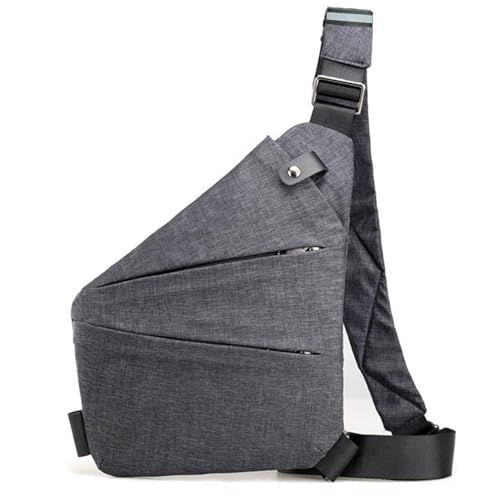 Simplify Living Anti-Diebstahl-Umhängetasche, Rfid für Damen und Herren, Diebstahlschutz, schmale Schlinge, mehrere Taschen, Brusttasche mit verstellbarem Riemen, grau, medium von Clgorm