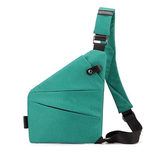 Simplify Living Anti-Diebstahl-Umhängetasche, Rfid für Damen und Herren, Diebstahlschutz, schmale Schlinge, mehrere Taschen, Brusttasche mit verstellbarem Riemen, grün, medium von Clgorm