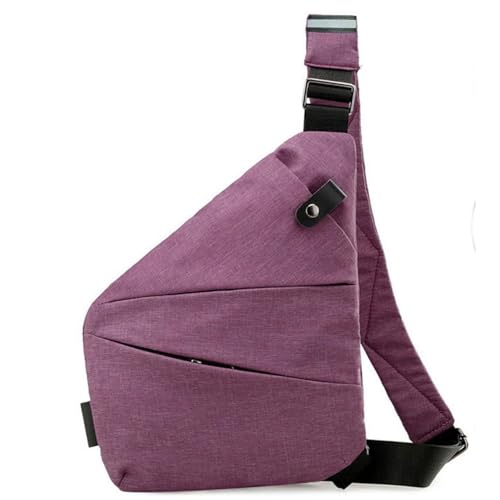Simplify Living Anti-Diebstahl-Umhängetasche, Rfid für Damen und Herren, Diebstahlschutz, schmale Schlinge, mehrere Taschen, Brusttasche mit verstellbarem Riemen, violett, medium von Clgorm