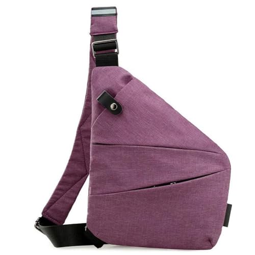 Simplify Living Anti-Diebstahl-Umhängetasche, Rfid für Damen und Herren, Diebstahlschutz, schmale Schlinge, mehrere Taschen, Brusttasche mit verstellbarem Riemen, violett, medium von Clgorm