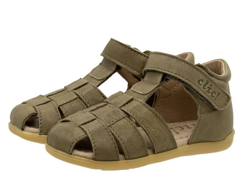 Clic Clic Sandalen Lauflernschuhe Kleinkind Leder Braun-Grün 9737 Sandalette von Clic