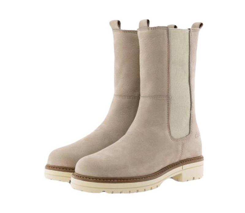 Clic Clic Stiefel Leder Damen Teens Boots 20418 Lammfellfutter Beige Schnürstiefelette von Clic